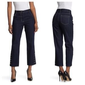 Current Air High Waisted Button Cuff Blue Jeans
